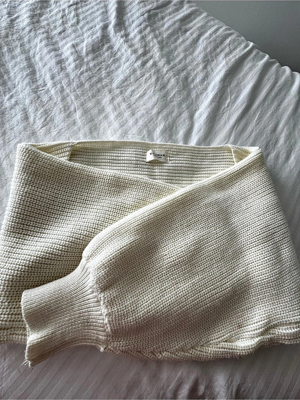 Cream Knit Wrap Sweater